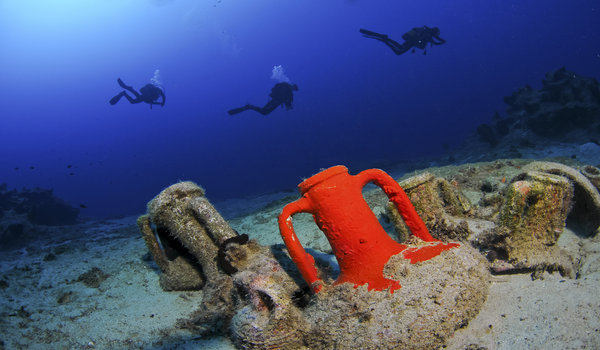 Greece alive scuba diving park in Evia gulf underwater museum